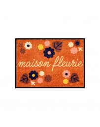 Tapis de Patio LEMIYO - Maison fleurie marron - DERRIERE LA PORTE