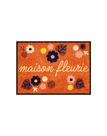 Tapis de Patio LEMIYO - Maison fleurie marron - DERRIERE LA PORTE