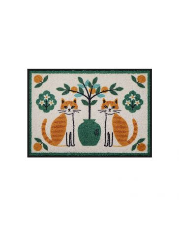 Tapis de Patio LEMIYO - Chats duo au soleil - DERRIERE LA PORTE