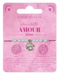 Bracelet Amulette Argent AMOUR - Rose - RITUEL DE LUNE