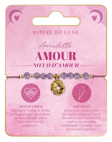 Bracelet Amulette Or AMOUR - Nœud d'Amour - RITUEL DE LUNE