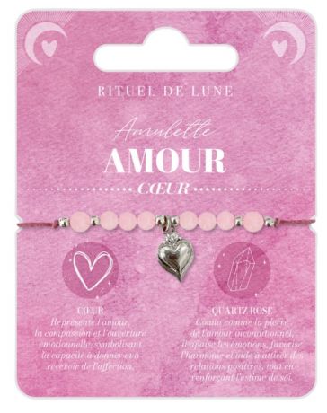 Bracelet Amulette Argent AMOUR - Coeur - RITUEL DE LUNE