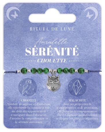 Bracelet Amulette Argent SERENITE - Chouette - RITUEL DE LUNE