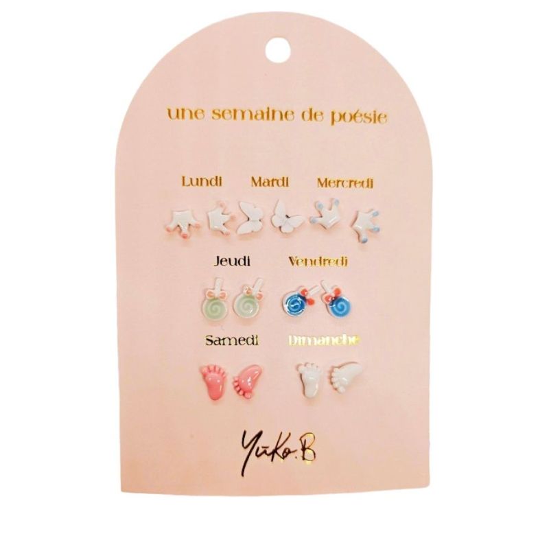 Boucles d'Oreilles - Une Semaine de Poésie - Baby Shower - YUKO. B