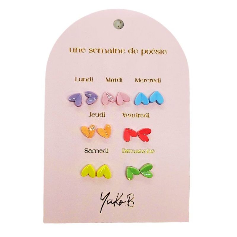 Boucles d'Oreilles - Une Semaine de Poésie - Cœurs - YUKO. B