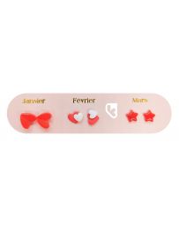 Boucles d'Oreilles - Un An de Poésie - Rouge & Eau - YUKO. B