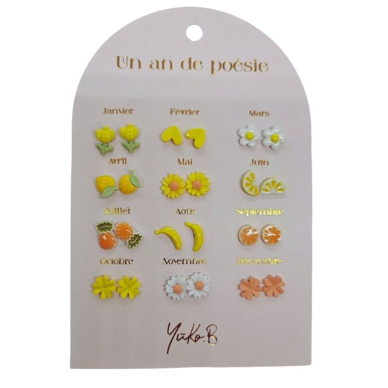 Boucles d'Oreilles - Un An de Poésie - Vive - YUKO. B
