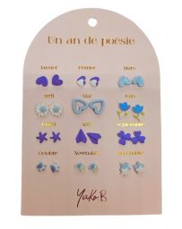 Boucles d'Oreilles - Un An de Poésie - Bleue - YUKO. B