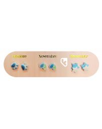 Boucles d'Oreilles - Un An de Poésie - Bleue - YUKO. B