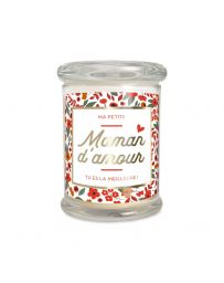 Bougie Verre Fleur de Coton - Ma petite Maman d'amour, tu es la meilleure !