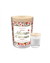 Bougie verre & couvercle en bois - Ma petite Maman d'amour, tu es la meilleure !