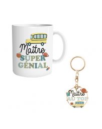 Coffret Mug & Porte-Clés - Maître génial