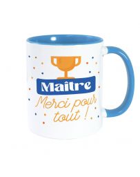 Mug bleu maitre merci