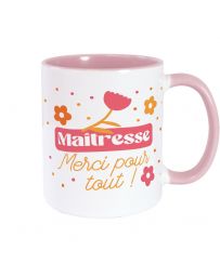 Mug rose maitresse merci