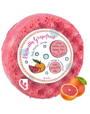 Eponge savon exfoliante - ETERNALLY GRAPEFRUIT - BOMB COSMETICS