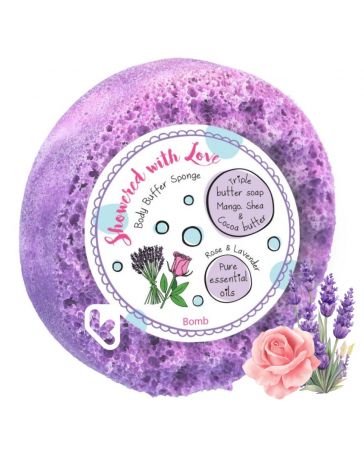 Eponge savon exfoliante - SHOWERED WITH LOVE - BOMB COSMETICS