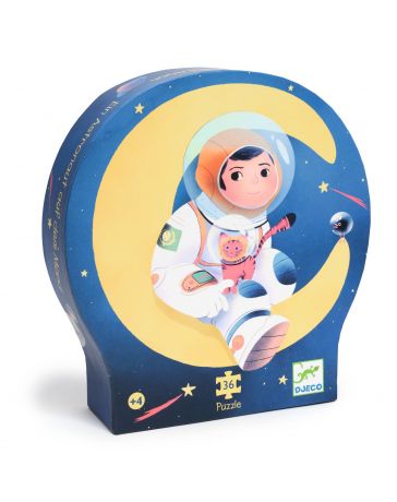 Un Astronaute dans la Lune - Puzzle Silhouette - 36 Pièces - DJECO