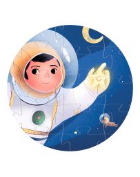 Un Astronaute dans la Lune - Puzzle Silhouette - 36 Pièces - DJECO