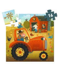 Le Tracteur - Puzzle Silhouette - 16 Pièces - DJECO