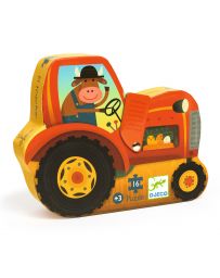 Le Tracteur - Puzzle Silhouette - 16 Pièces - DJECO