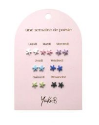Semainier de 7 Paires de Boucles d'Oreilles - Etoiles - YUKO.B