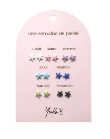 Semainier de 7 Paires de Boucles d'Oreilles - Etoiles - YUKO.B