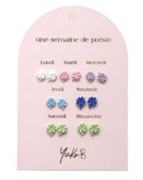 Semainier de 7 Paires de Boucles d'Oreilles - Chance - YUKO.B