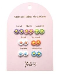 Semainier de 7 Paires de Boucles d'Oreilles - Fleurs - YUKO.B
