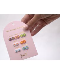 Semainier de 7 Paires de Boucles d'Oreilles - Fleurs - YUKO.B