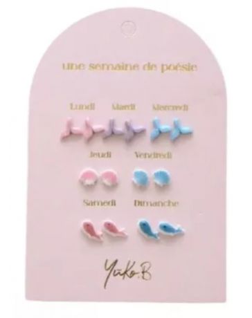 Semainier de 7 Paires de Boucles d'Oreilles - Océan - YUKO.B