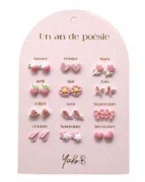 Un An de Poésie - 12 Paires de Boucles d'Oreilles - YUKO.B