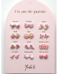 Un An de Poésie - 12 Paires de Boucles d'Oreilles - YUKO.B