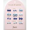 Un An de Poésie - 12 Paires de Boucles d'Oreilles - Bleue - YUKO.B