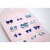 Un An de Poésie - 12 Paires de Boucles d'Oreilles - Bleue - YUKO.B