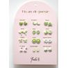 Un An de Poésie - 12 Paires de Boucles d'Oreilles - Verte - YUKO.B