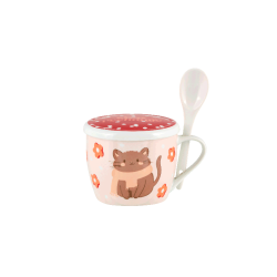 BOL À SOUPE PERMAN (+COUVERCLE) CHAT RÉCHAUFFE - DERRIÈRE LA PORTE