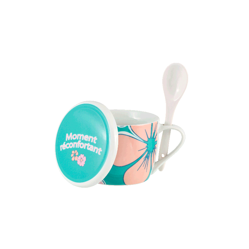 BOL À SOUPE PERMAN (+COUVERCLE) FLEURS RÉTRO - DERRIÈRE LA PORTE