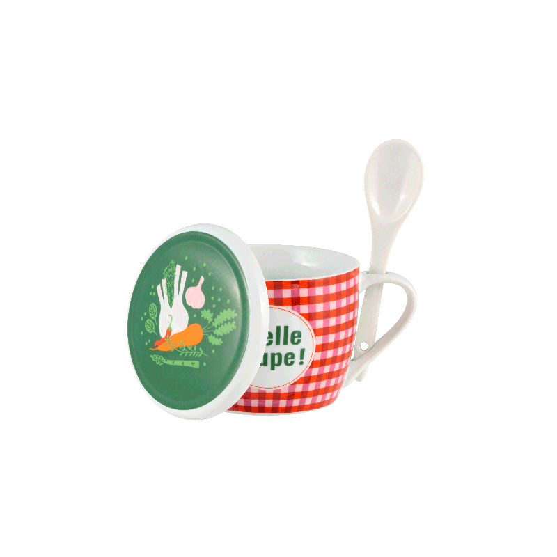 BOL À SOUPE PERMAN (+COUVERCLE) QUELLE SOUPE - DERRIÈRE LA PORTE