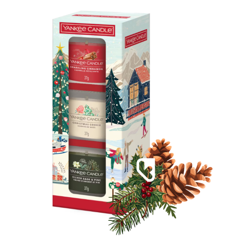 Coffret 3 Bougies votives en verre Noël 2025 - YANKEE CANDLE
