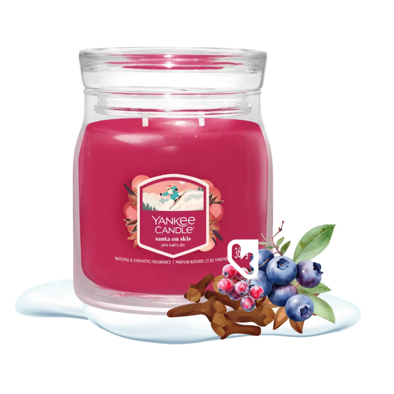 SANTA ON SKIS - MOYENNE JARRE - YANKEE CANDLE
