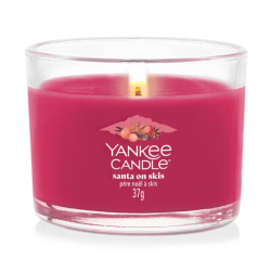 SANTA ON SKIS - VOTIVE EN VERRE - YANKEE CANDLE