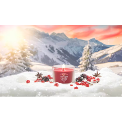 SANTA ON SKIS - VOTIVE EN VERRE - YANKEE CANDLE
