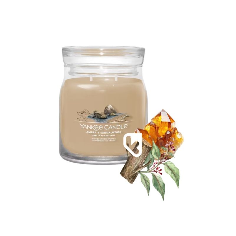 AMBRE & BOIS DE SANTAL - MOYENNE - YANKEE CANDLE