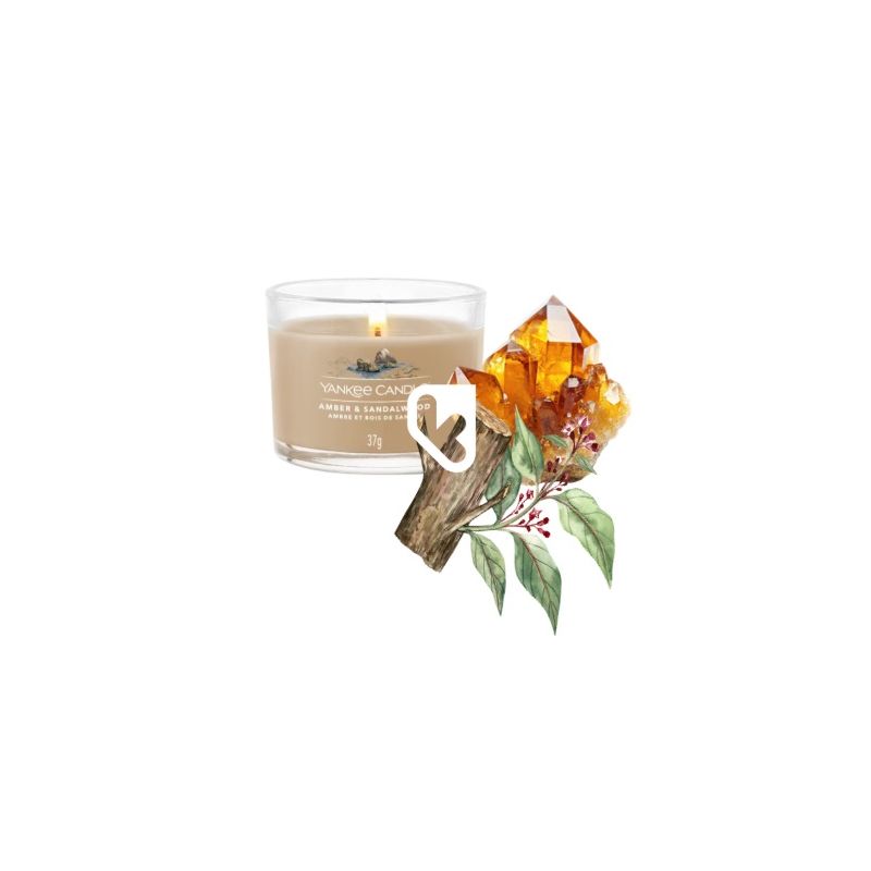 AMBRE & BOIS DE SANTAL - VOTIVE EN VERRE - YANKEE CANDLE