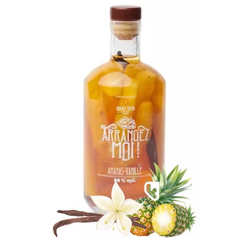 Rhum Arrangé - Ananas-Vanille - Bouteille Pacho 70cl Vol. 30% - QUAI SUD