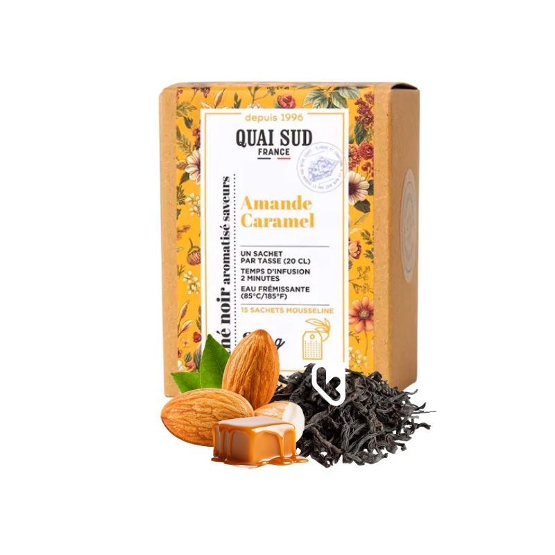 THÉ NOIR AMANDE CARAMEL BOÎTE 15 INFUSETTES - QUAI SUD