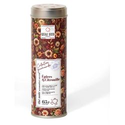 THÉ NOIR ÉPICES SAVEUR CITROUILLE BOITE RONDE 65G - QUAI SUD