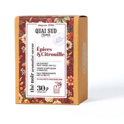 THÉ NOIR ÉPICES SAVEURS CITROUILLE  BOÎTE 15 INFUSETTES - QUAI SUD