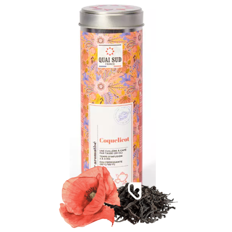 THE NOIR COQUELICOT - Boîte ronde 65g - QUAI SUD