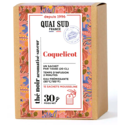 THÉ NOIR COQUELICOT - BOÎTE 15 INFUSETTES - QUAI SUD